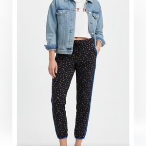 Madewell black floral joggers pants size x small